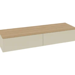 V&b antao sideskap 2 skuffer glatt 1600x268x500 silkegrå/eik