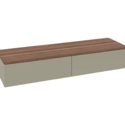 V&b antao sideskap 2 skuffer glatt 1600x268x500 stengrå/valnøtt