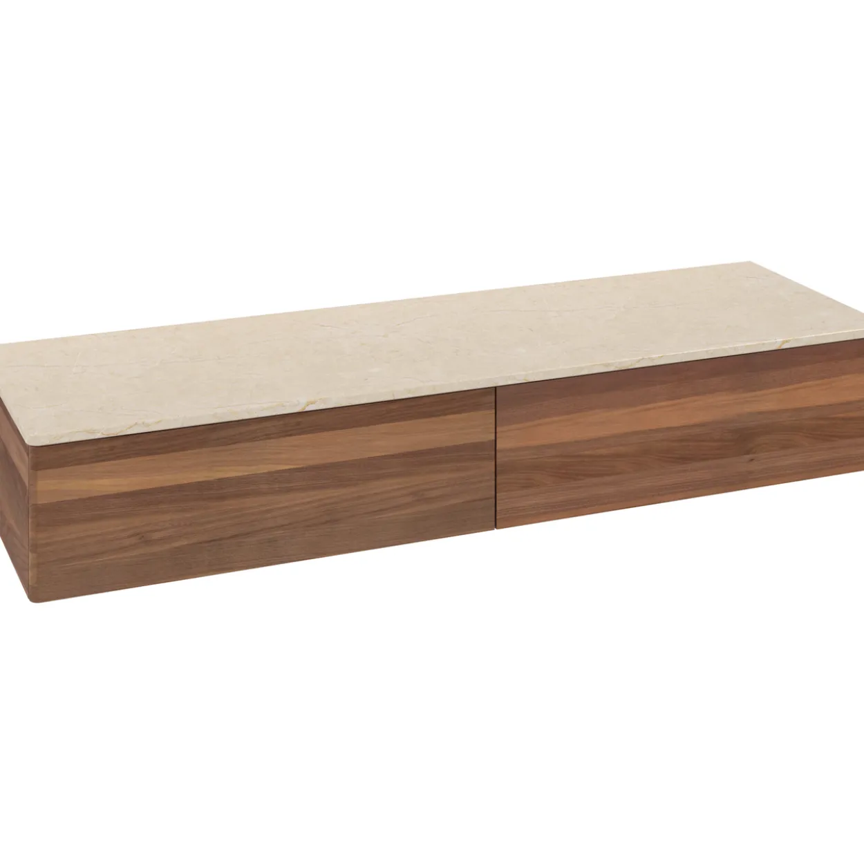 V&b antao sideskap 2 skuffer glatt 1600x268x500 valnøtt/créme