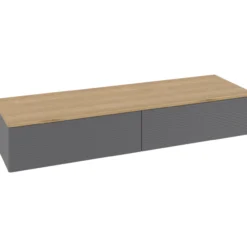 V&b antao sideskap 2 skuffer rillet 1600x268x500 antrasitt/eik