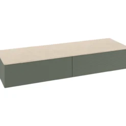 V&b antao sideskap 2 skuffer rillet 1600x268x500 grønn/créme