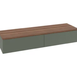 V&b antao sideskap 2 skuffer rillet 1600x268x500 grønn/valnøtt