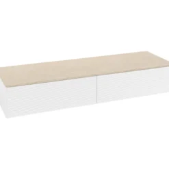 V&b antao sideskap 2 skuffer rillet 1600x268x500 matt hvit/créme
