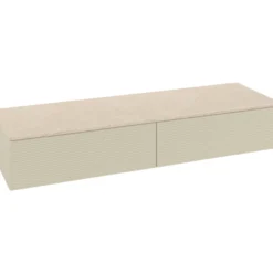 V&b antao sideskap 2 skuffer rillet 1600x268x500 silkegrå/créme