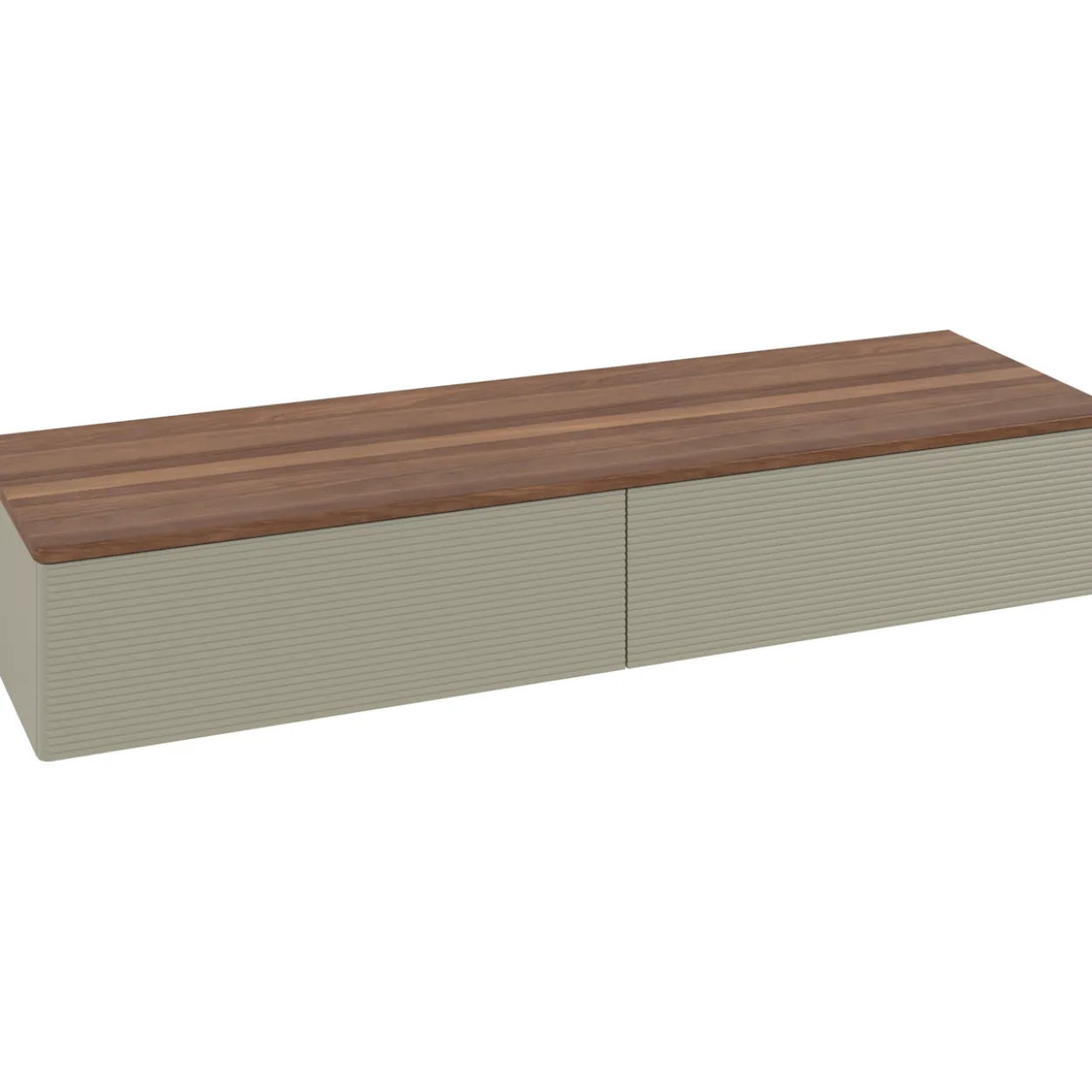 V&b antao sideskap 2 skuffer rillet 1600x268x500 stengrå/valnøtt