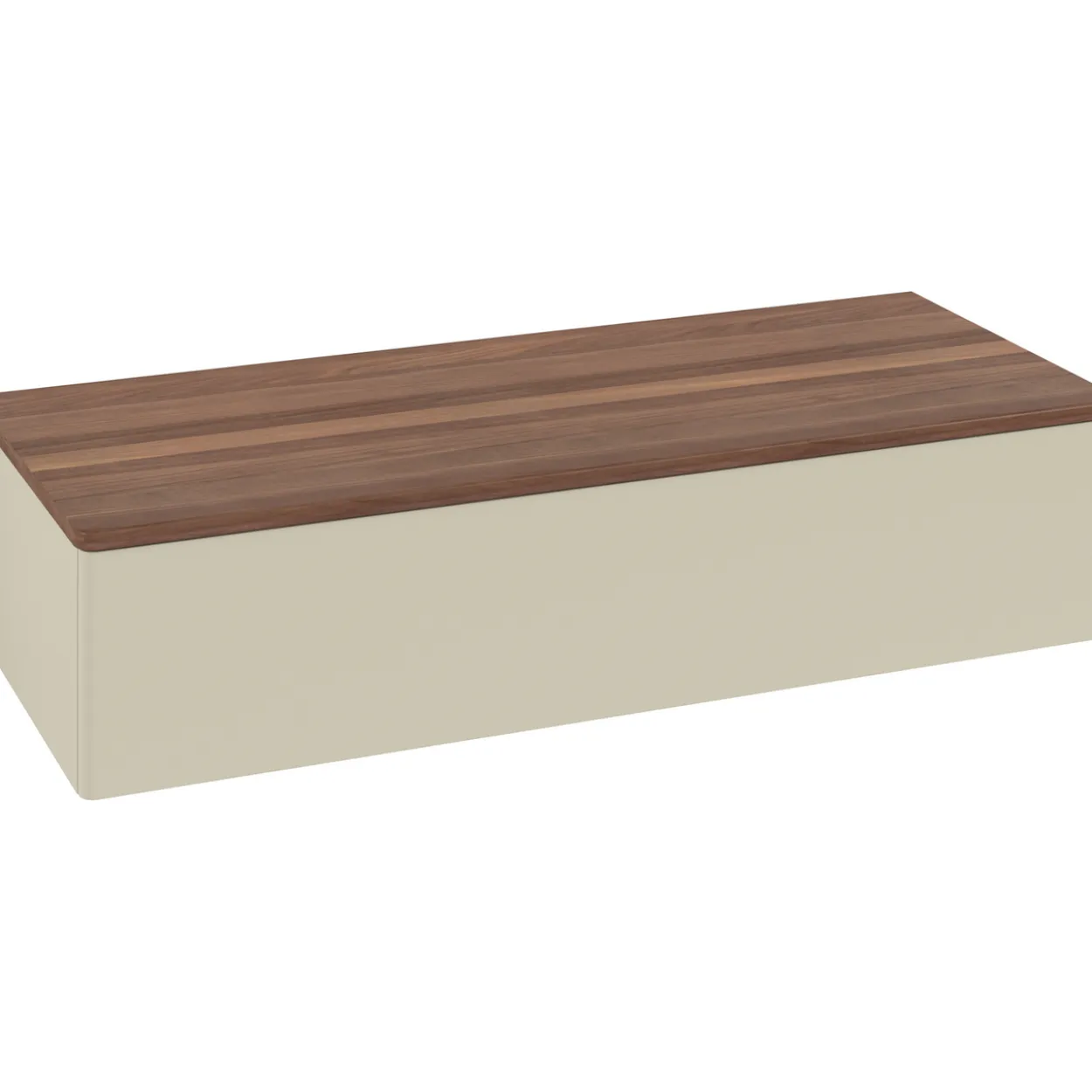 V&b antao sideskap 1 skuff glatt 1200x268x500 silkegrå/valnøtt