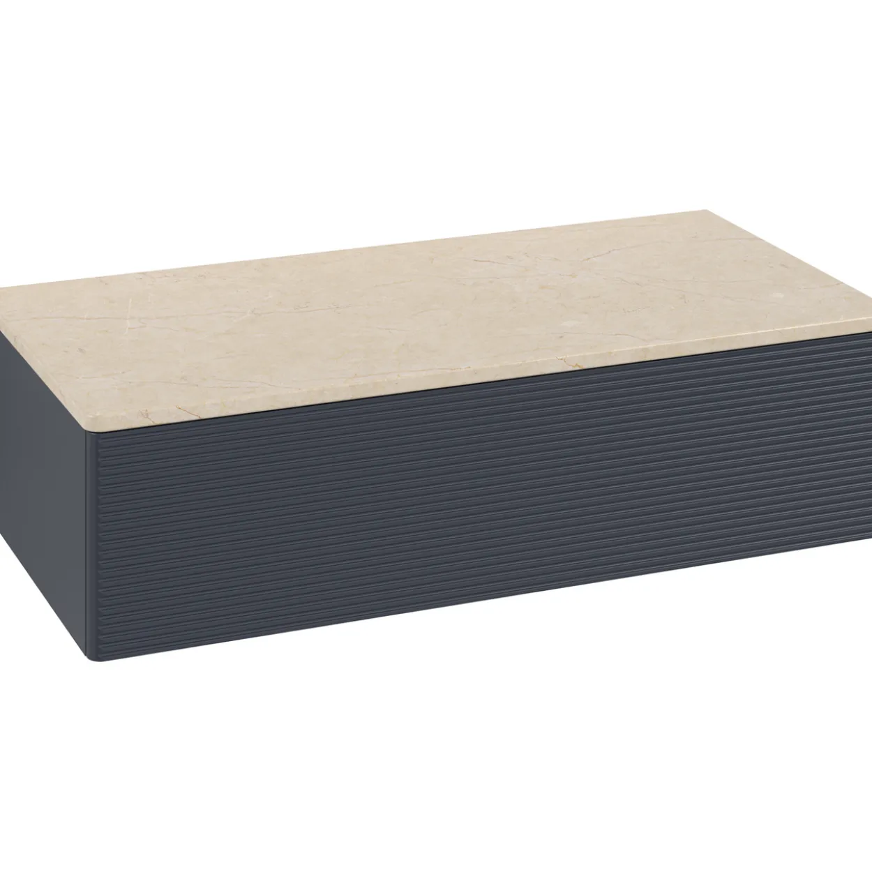 V&b antao sideskap 1 skuff rillet 1000x268x500 blå/créme