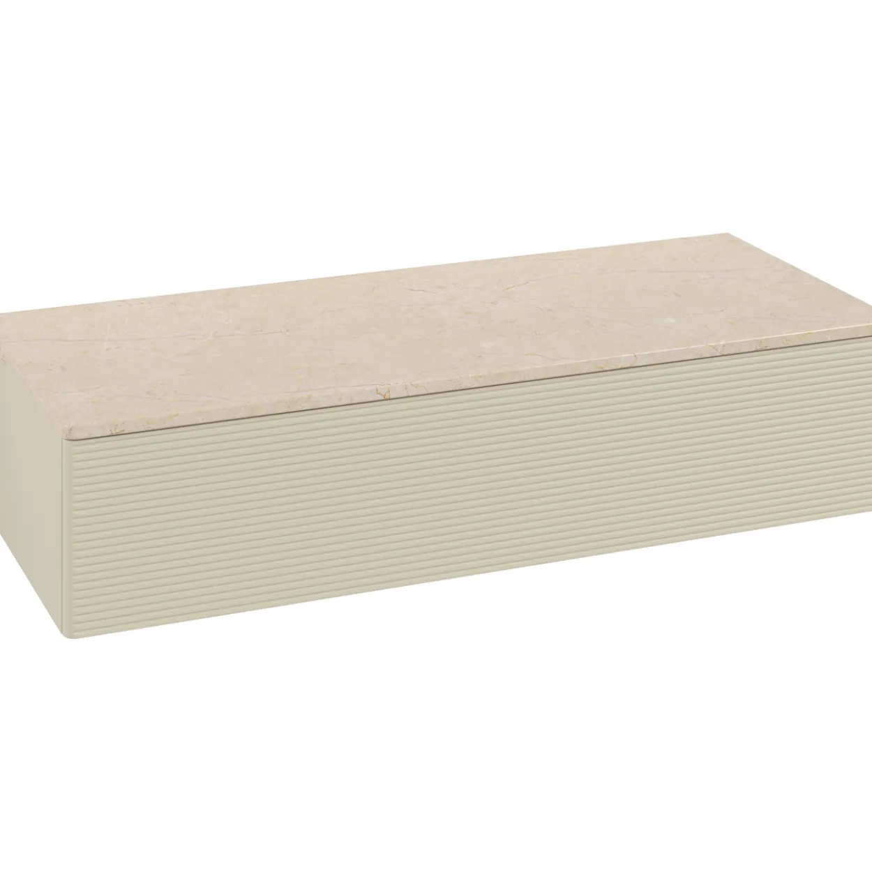 V&b antao sideskap 1 skuff rillet 1200x268x500 silkegrå/créme