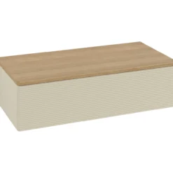 V&b antao sideskap 1 skuff rillet 1000x268x500 silkegrå/eik