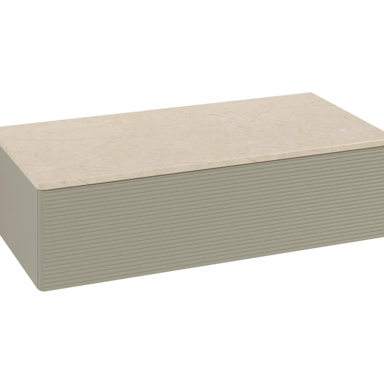 V&b antao sideskap 1 skuff rillet 1000x268x500 stengrå/créme