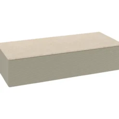 V&b antao sideskap 1 skuff rillet 1200x268x500 stengrå/créme