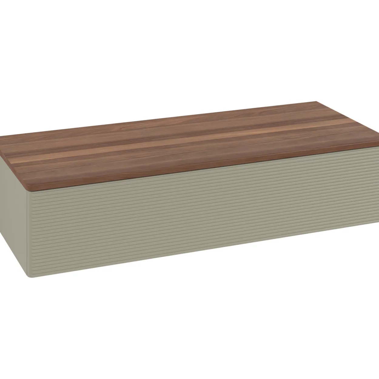 V&b antao sideskap 1 skuff rillet 1200x268x500 stengrå/valnøtt