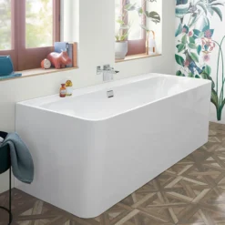V&b collaro badekar 180x80 back to wall med avløpssett i krom