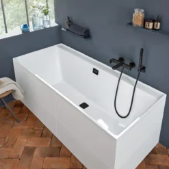 V&b collaro badekar 170x75 for innbygging med avløpssett i matt sort