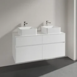 V&b collaro servantskap 120 for 2 servanter m/4 skuffer hvit høyglans