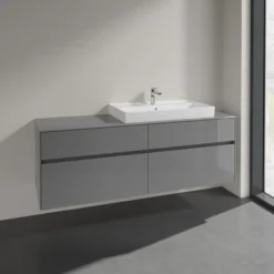 V&b collaro servantskap 160 for servant høyre 80 cm, 4 skuffer grå høyglans