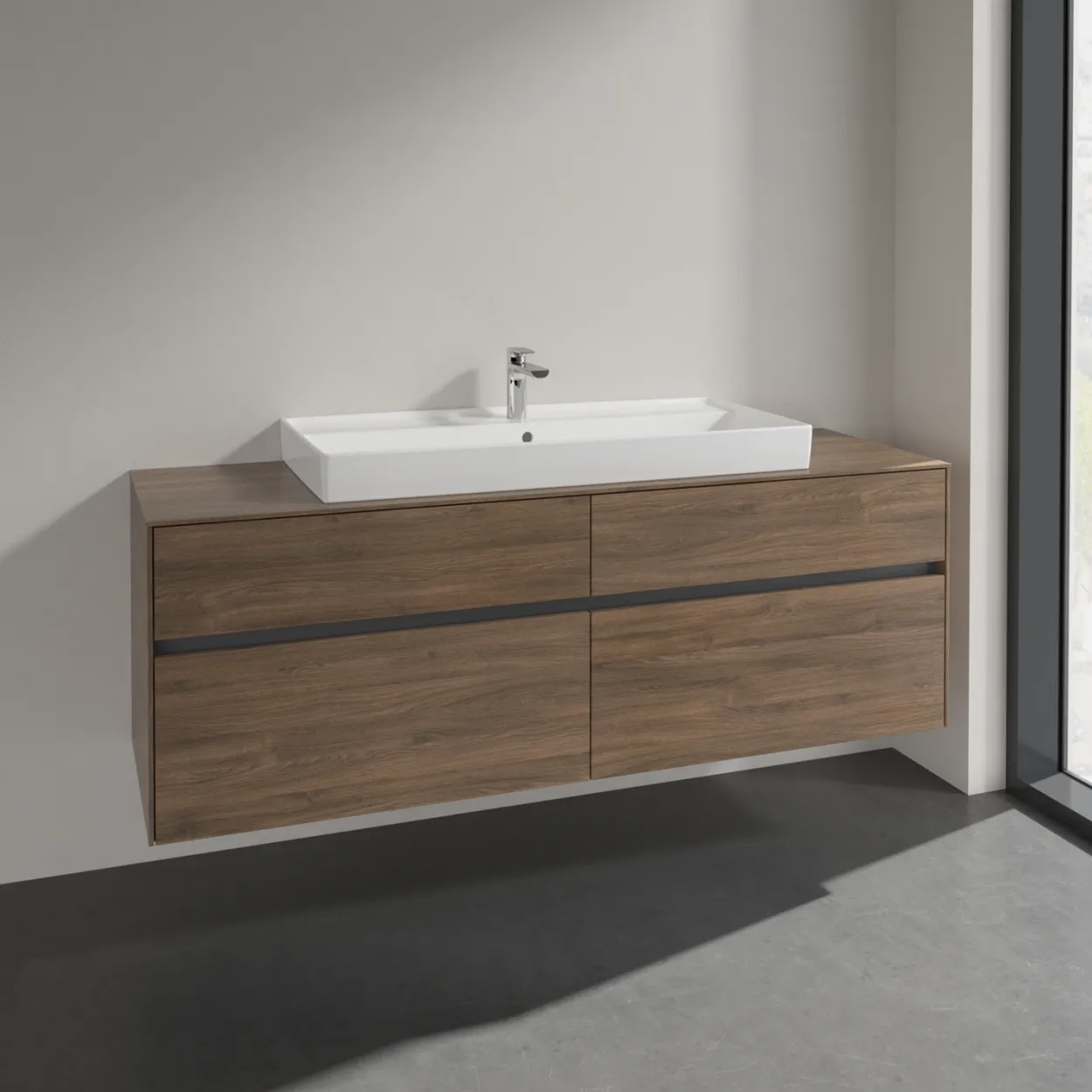 V&b collaro servantskap 160 for servant midt 100 cm m/4 skuffer arizona eik
