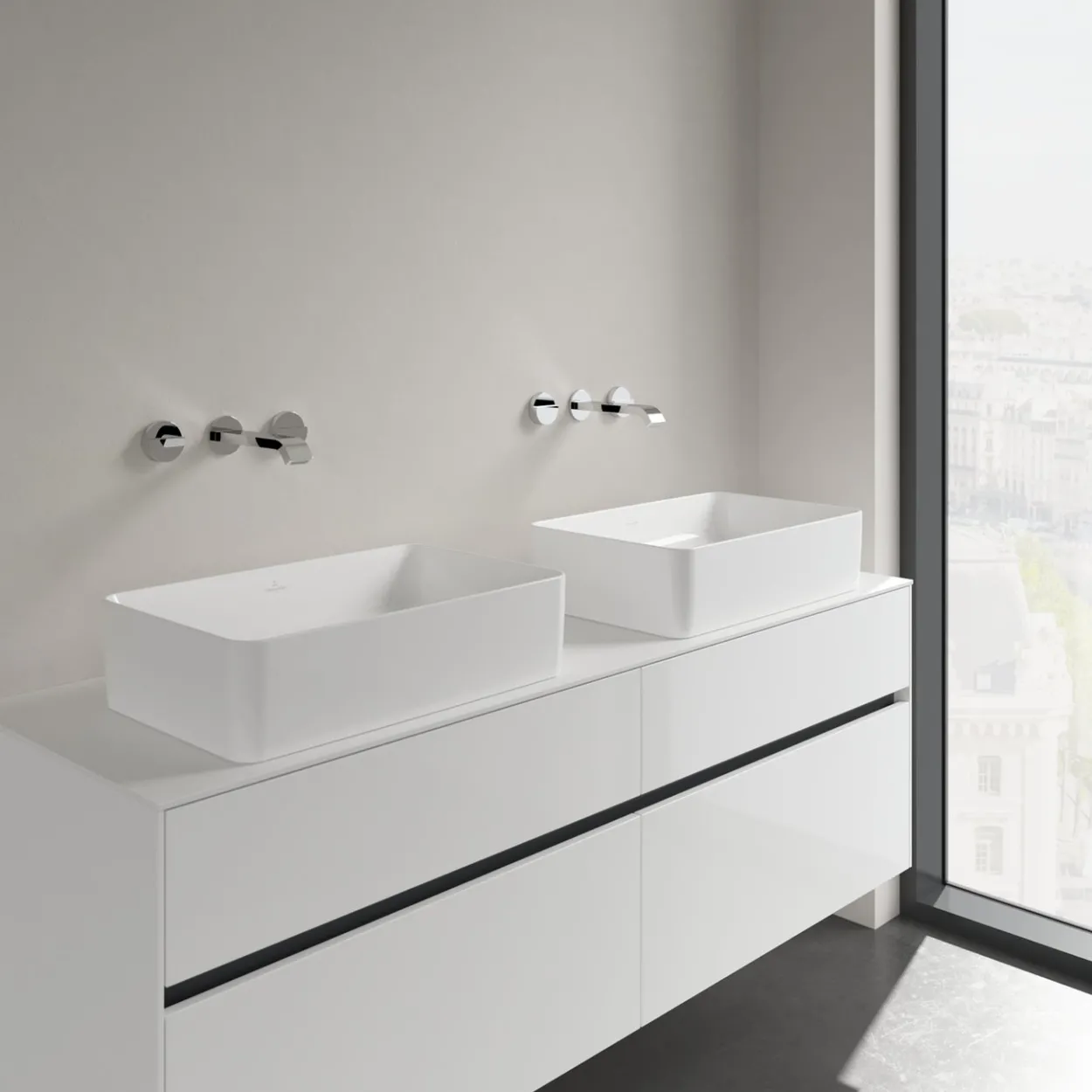 V&b collaro servant 56x36, titanceram hvit alpin u/armaturhull og overløp
