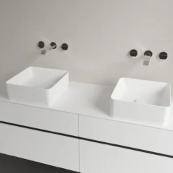 V&b collaro servant 38x38, titanceram hvit alpin u/armaturhull og overløp