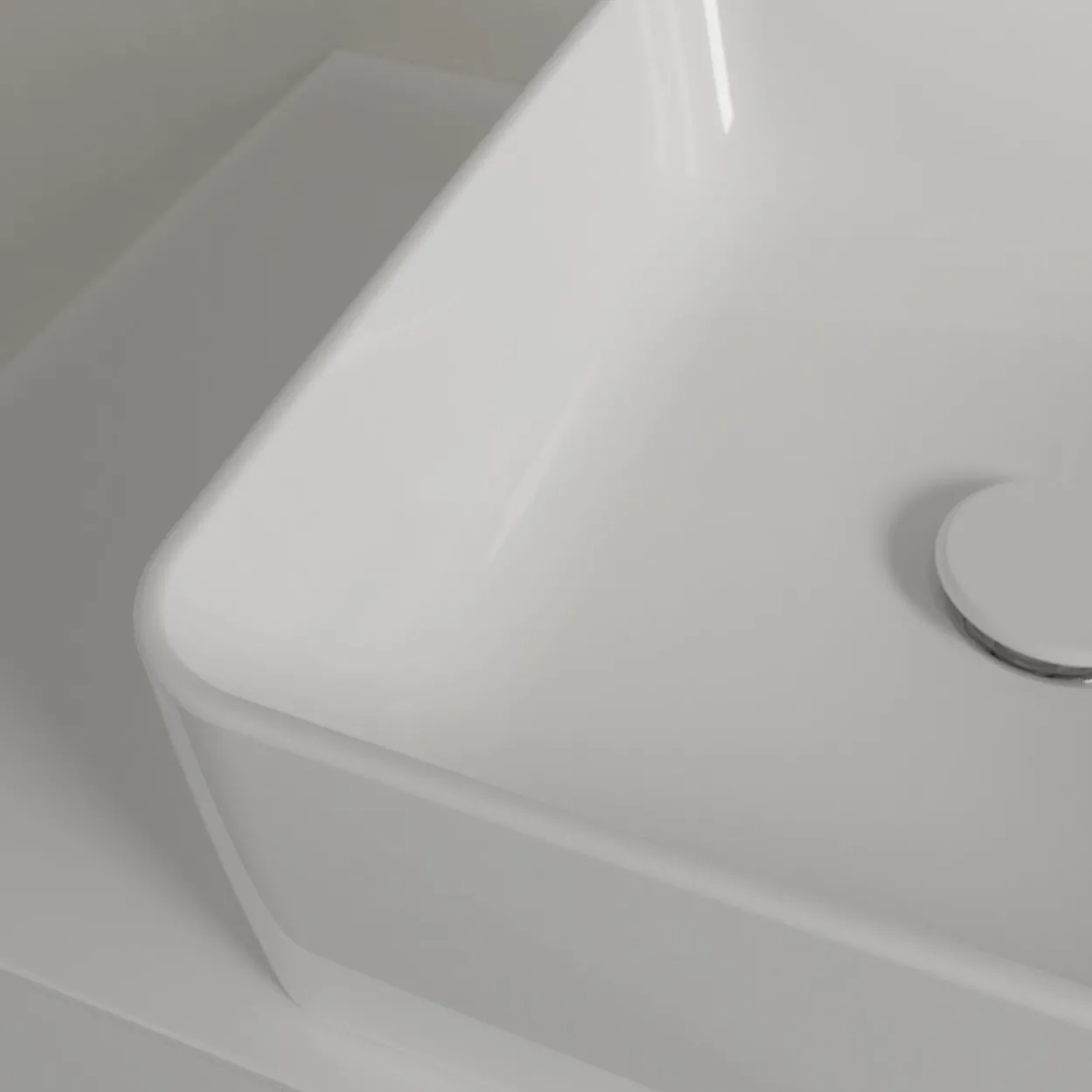 V&b collaro servant 38x38, titanceram hvit alpin u/armaturhull og overløp