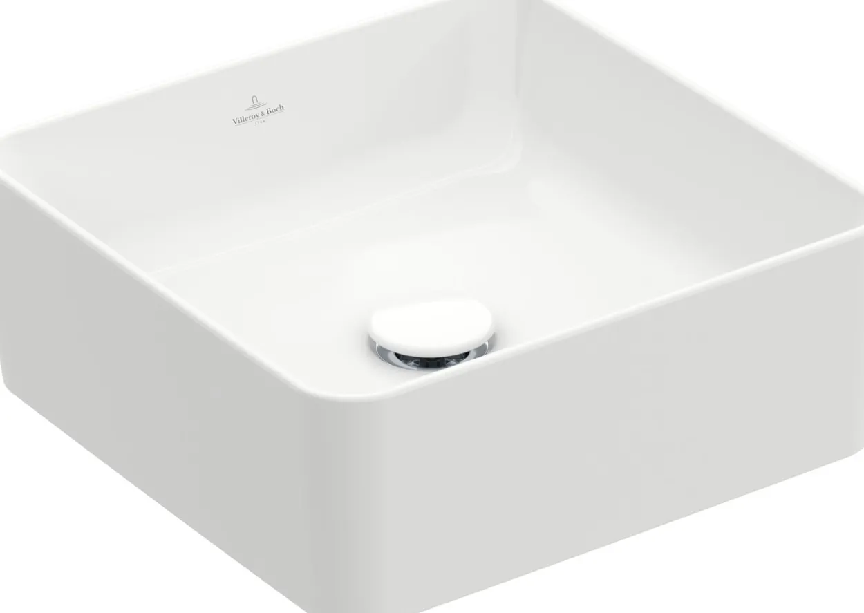 V&b collaro servant 38x38, titanceram hvit alpin u/armaturhull og overløp