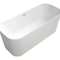 V&b finion badekar 170x70 med påfylling via overløp, lys og designkant, detaljer i gull