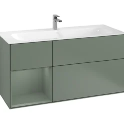 V&b finion servantskap 120 oliven matt lakk emotion-lys, venstrestilt olivengrønn hylle