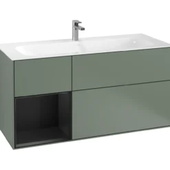 V&b finion servantskap 120 oliven matt lakk emotion-lys, venstrestilt svart matt hylle