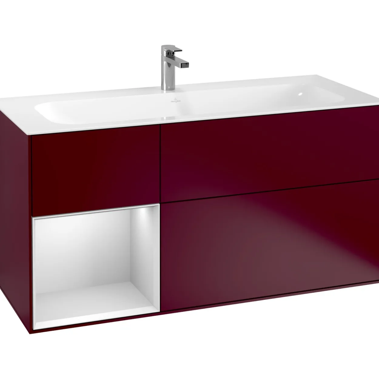 V&b finion servantskap 120 peon matt lakk emotion-lys, venstrestilt hvitmatt hylle