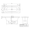 V&b loop & friends oval badekar 180x80 for innbygging hvit alpin