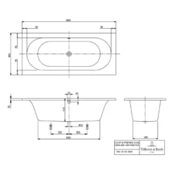 V&b loop & friends oval badekar 180x80 for innbygging hvit alpin