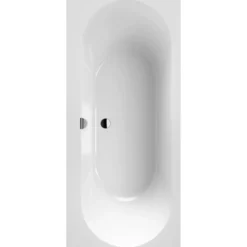 V&b oberon 2.0 badekar 170x75 for innbygging hvit alpin m/avløpssett i hvit/krom