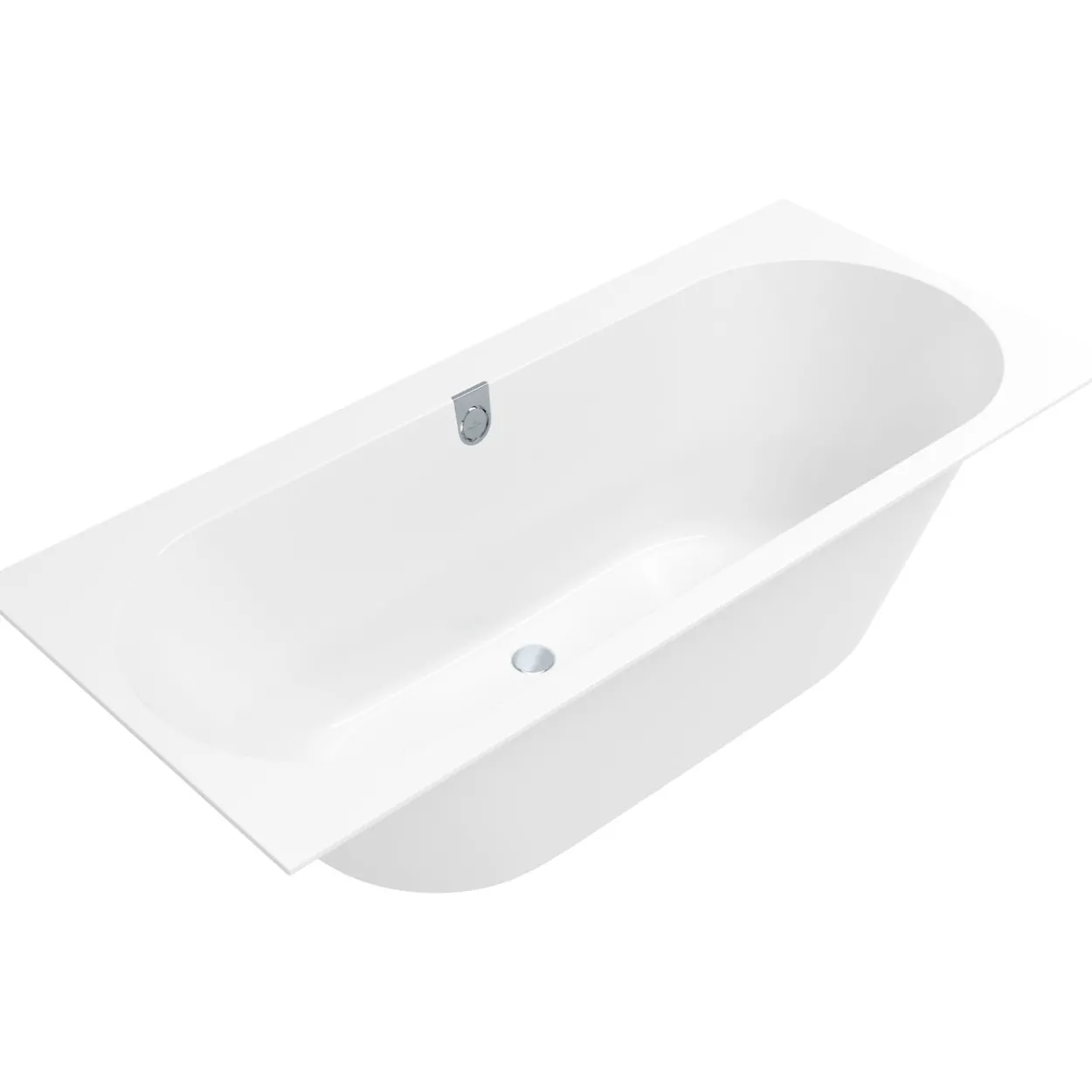 V&b oberon 2.0 badekar 170x75 for innbygging hvit alpin m/avløpssett i hvit/krom
