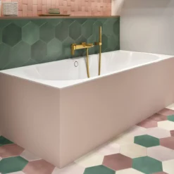 V&b oberon 2.0 badekar 170x75 for innbygging hvit alpin m/avløpssett i hvit/krom