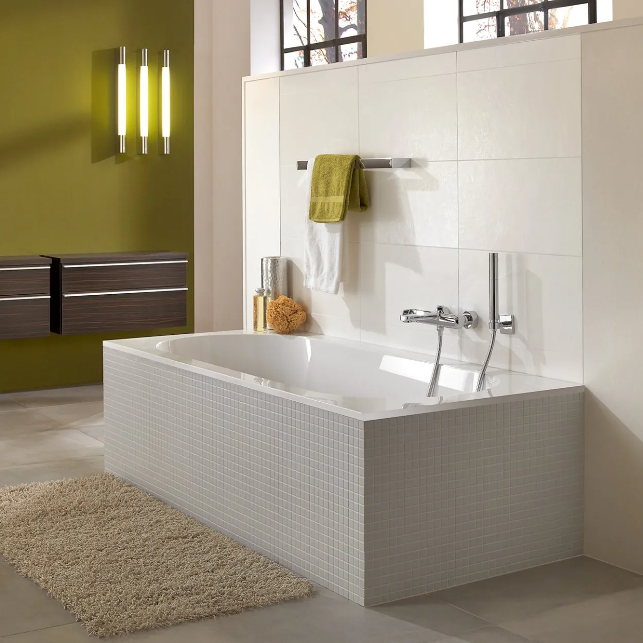 V&b oberon badekar 190x90 for innbygging hvit alpin