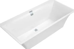 V&b squaro edge 12 badekar 160x75 for innbygging med avløpssett i krom
