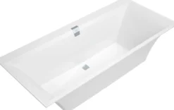 V&b squaro edge 12 badekar 180x80 for innbygging med avløpssett i krom