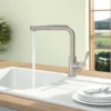 V&b steel shower kjøkkenarmatur rustfritt stål m/utrekkbar tut