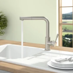 V&b steel shower kjøkkenarmatur rustfritt stål m/utrekkbar tut