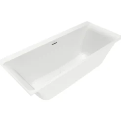 V&b subway 3.0 badekar 170x75 for innbygging stone white m/silentflow vannpåfylling