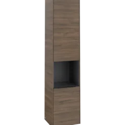 V&b subway 3.0 høyskap 40x171 høyre 2 dører & hylle arizona oak håndtak i volcano black