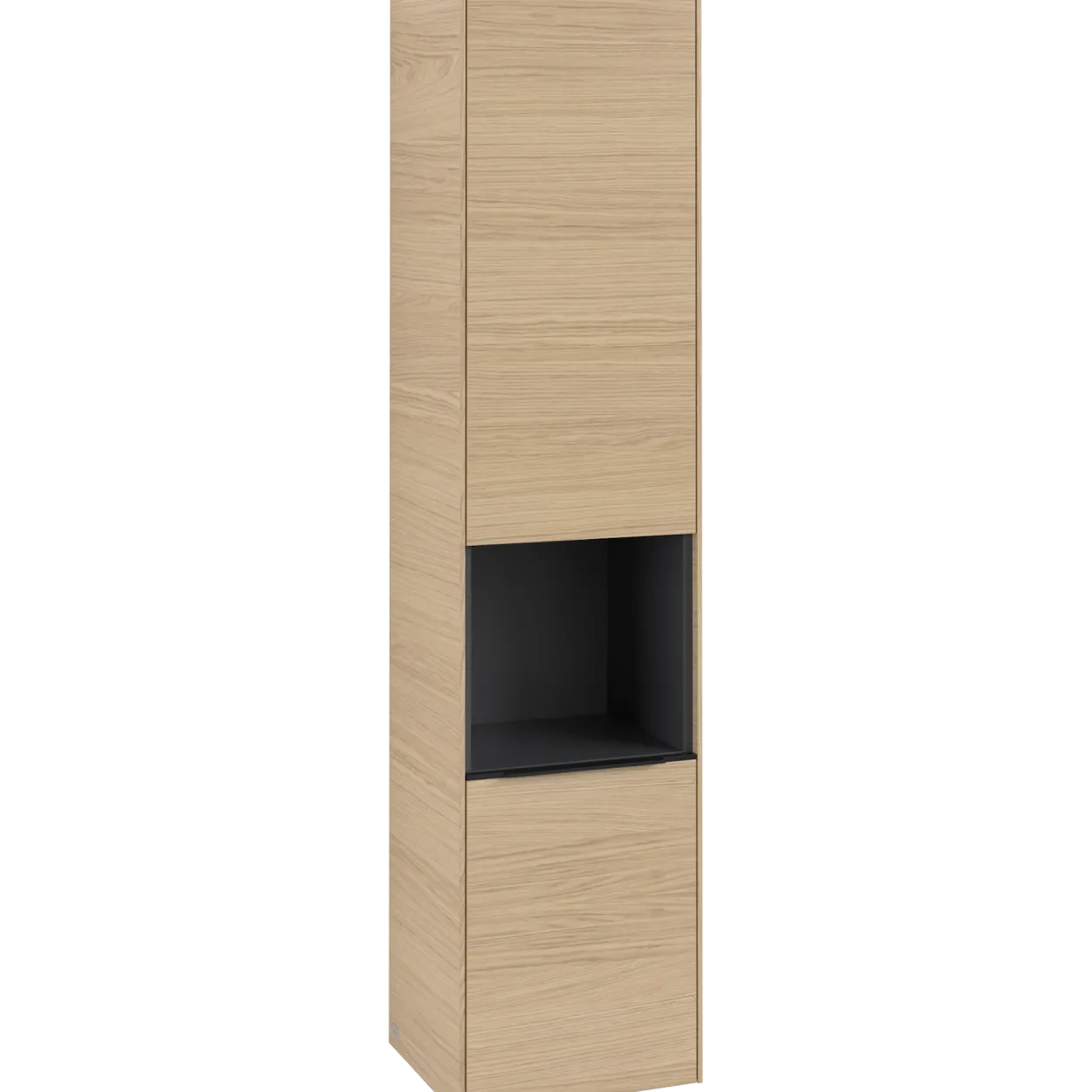 V&b subway 3.0 høyskap 40x171 høyre 2 dører & hylle nordic oak håndtak i volcano black