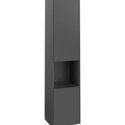 V&b subway 3.0 høyskap 40x171 venstre 2 dører & hylle black graphite håndtak i volcano