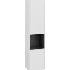 V&b subway 3.0 høyskap 40x171 venstre 2 dører & hylle pure white håndtak i volcano black