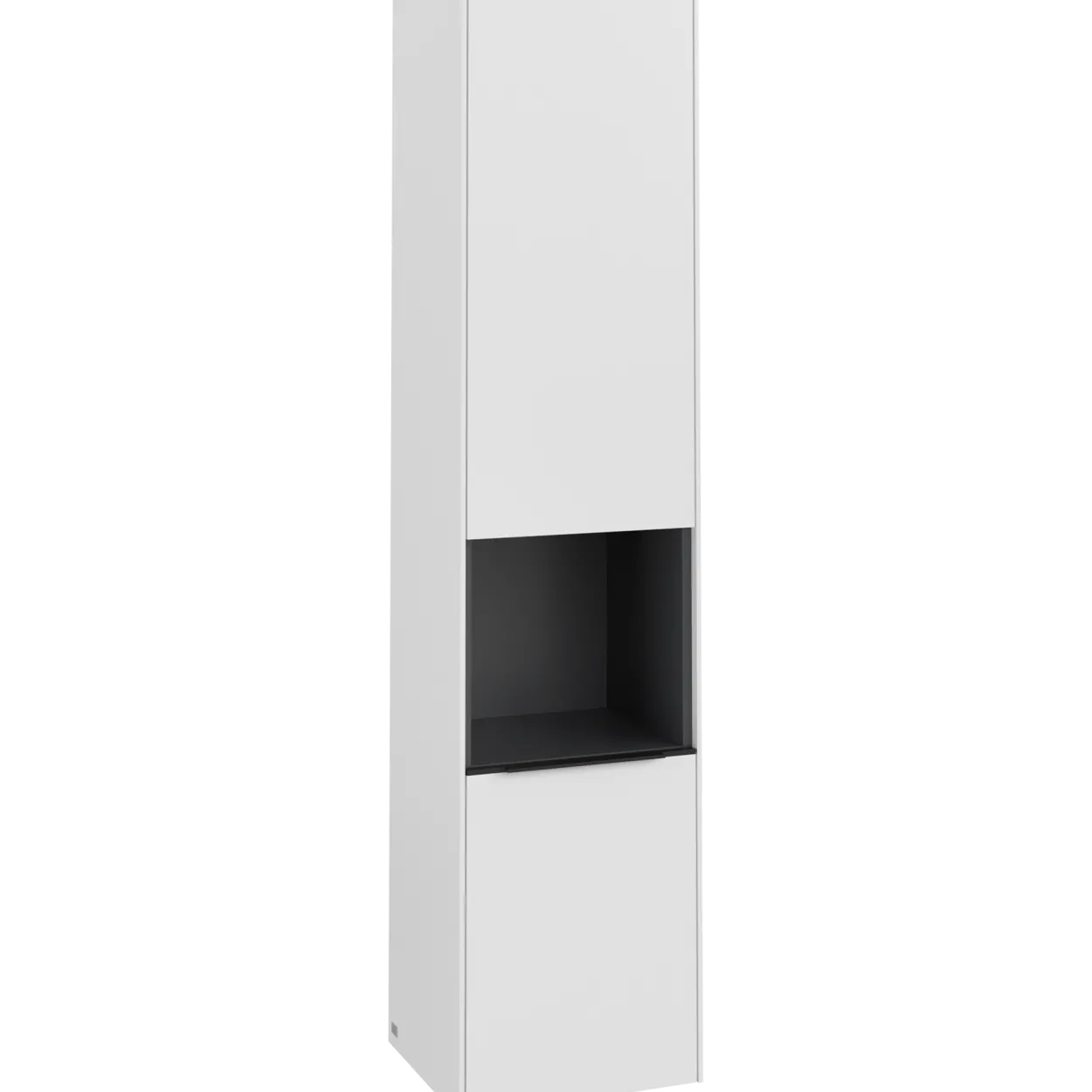 V&b subway 3.0 høyskap 40x171 venstre 2 dører & hylle pure white håndtak i volcano black