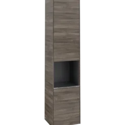 V&b subway 3.0 høyskap 40x171 venstre 2 dører & hylle stone oak håndtak i krom