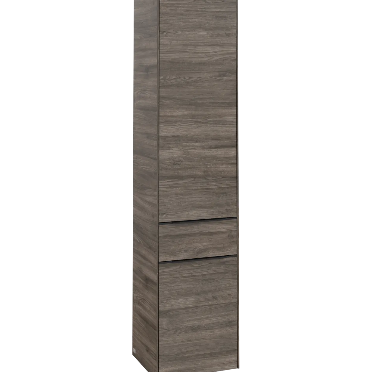 V&b subway 3.0 høyskap 40x171 venstre 2 dører & skuff stone oak håndtak i volcano black