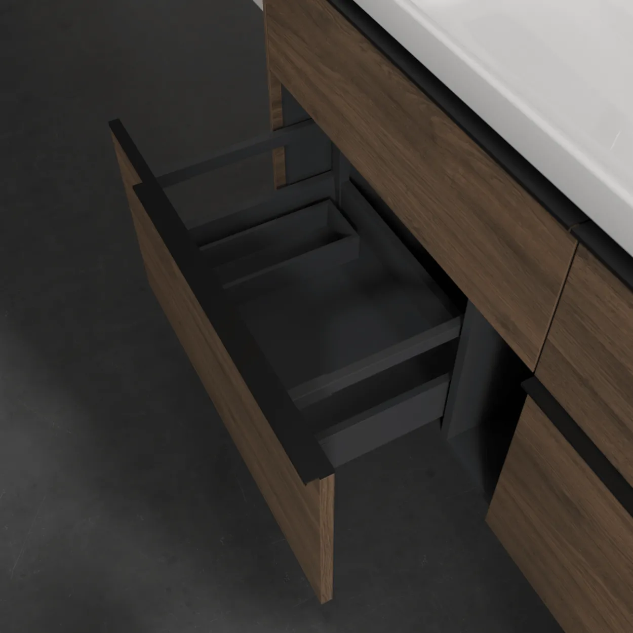 V&b subway 3.0 servantskap 127x57 arizona oak håndtak i volcano black