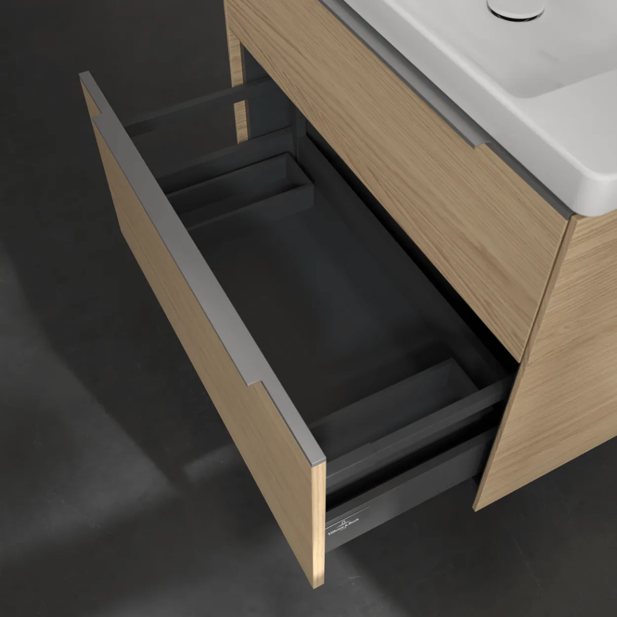 V&b subway 3.0 servantskap 77x57 arizona oak m/lys håndtak i krom