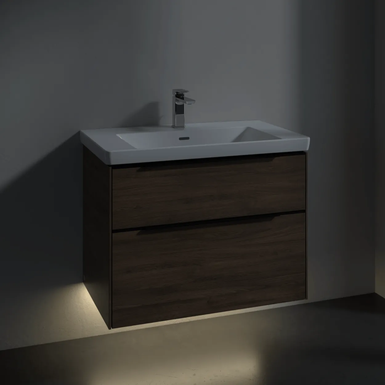 V&b subway 3.0 servantskap 77x57 arizona oak m/lys håndtak i volcano black